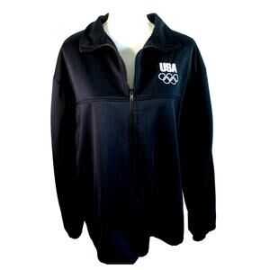 United States Olympic Committee Men's Blue Long Sleeve  Zip Warm Up Jacket XL